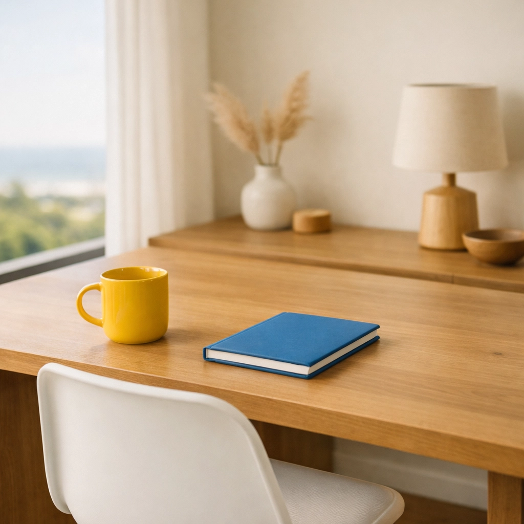 Clean and organized home office in Acton, MA, reflecting the calm of a tidy space.