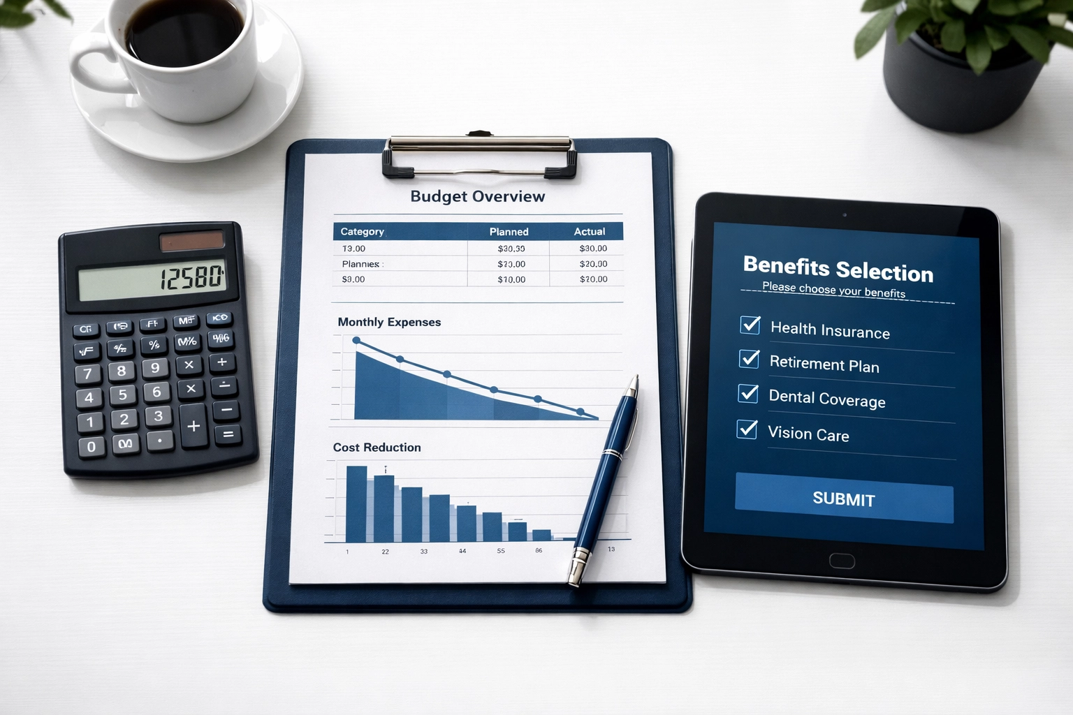 Benefits cost analysis showing employer budget control with voluntary benefits