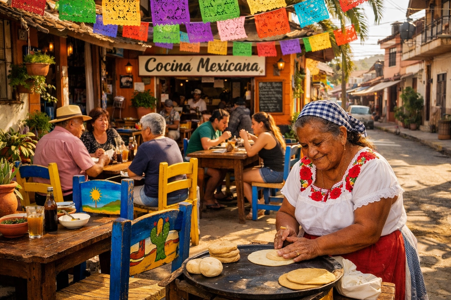 Authentic Mexican restaurant in residential Puerto Vallarta neighborhood with local diners