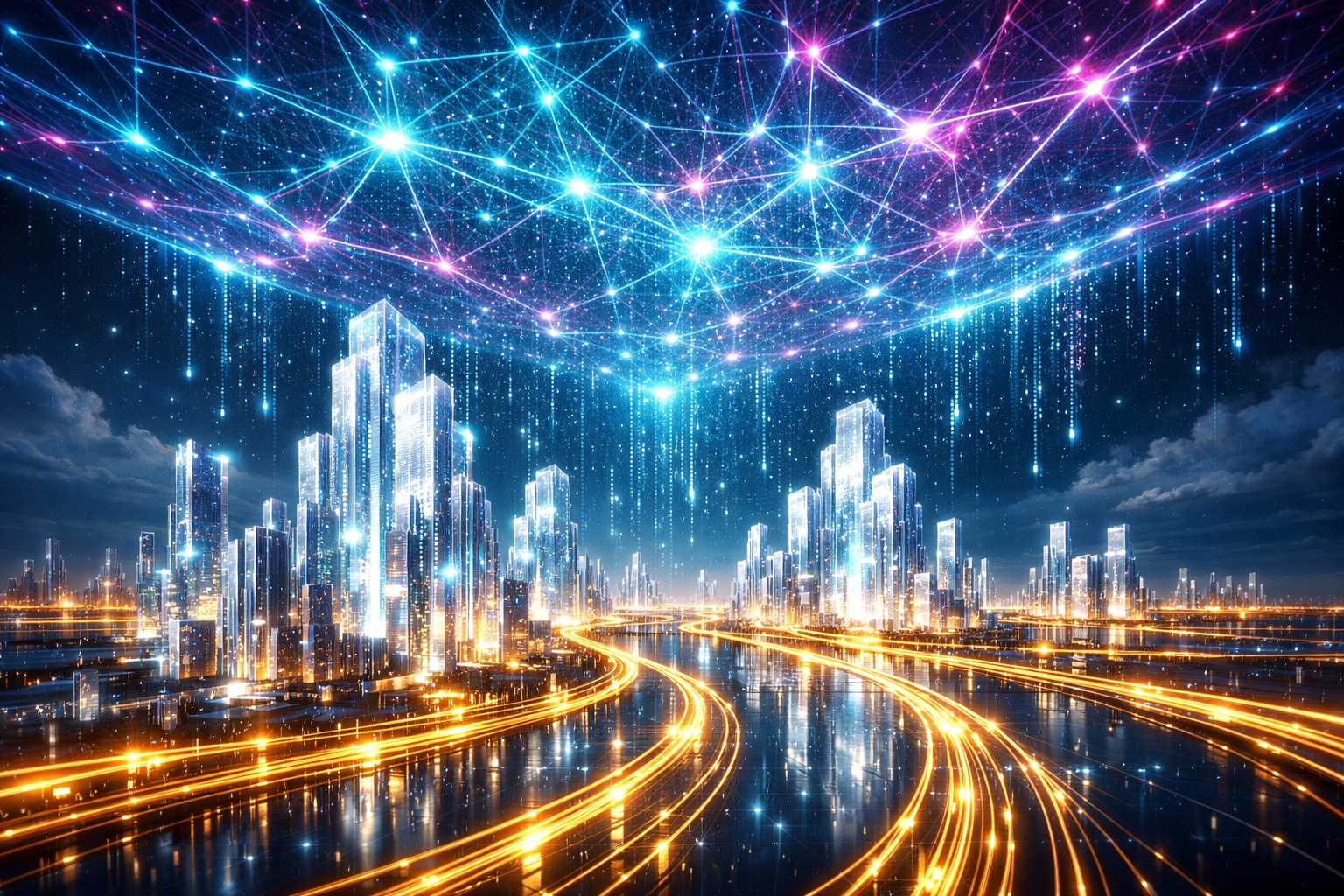 Vernetzte IT-Infrastruktur und Cloud-Architektur für eine erfolgreiche KI-Transformation.