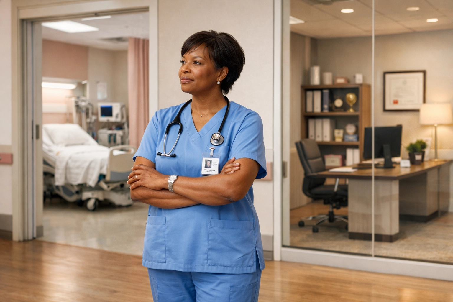 Director of Nursing considering the transition from clinical expertise to nursing leadership role