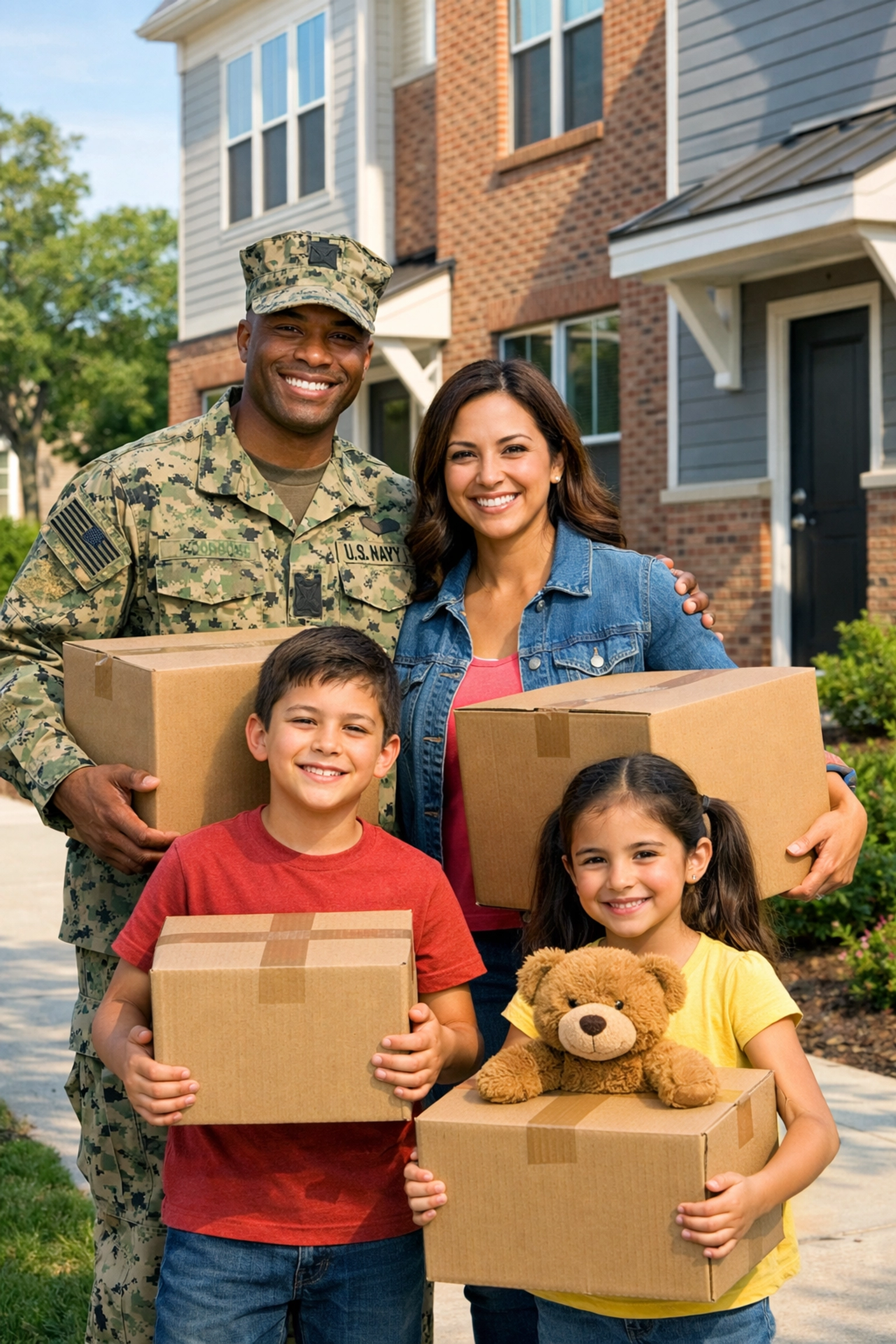 Military family moving into new Navy housing in Newport News Virginia