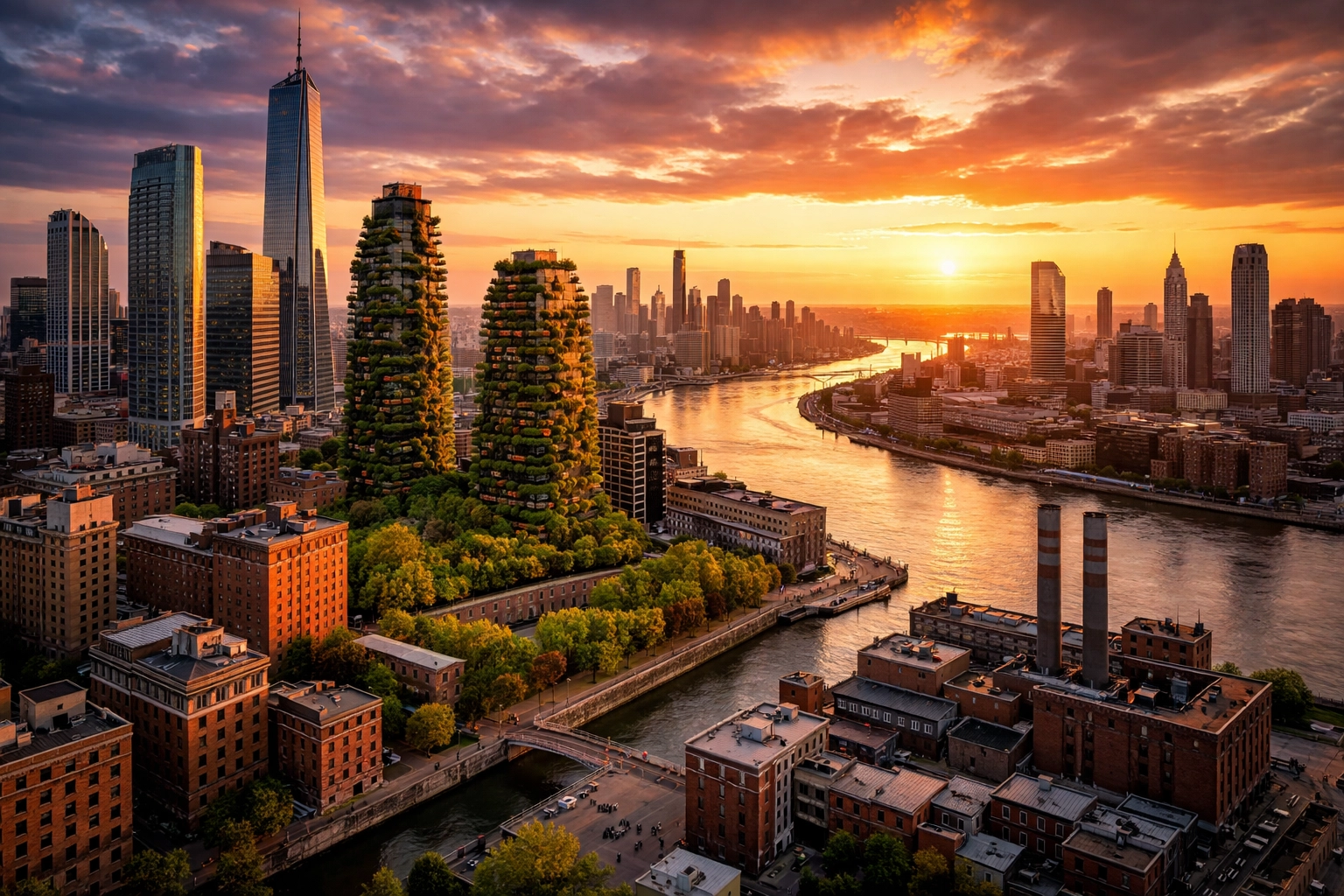 Cityscape at sunset illustrating diverse asset allocation for effective investment portfolio diversification