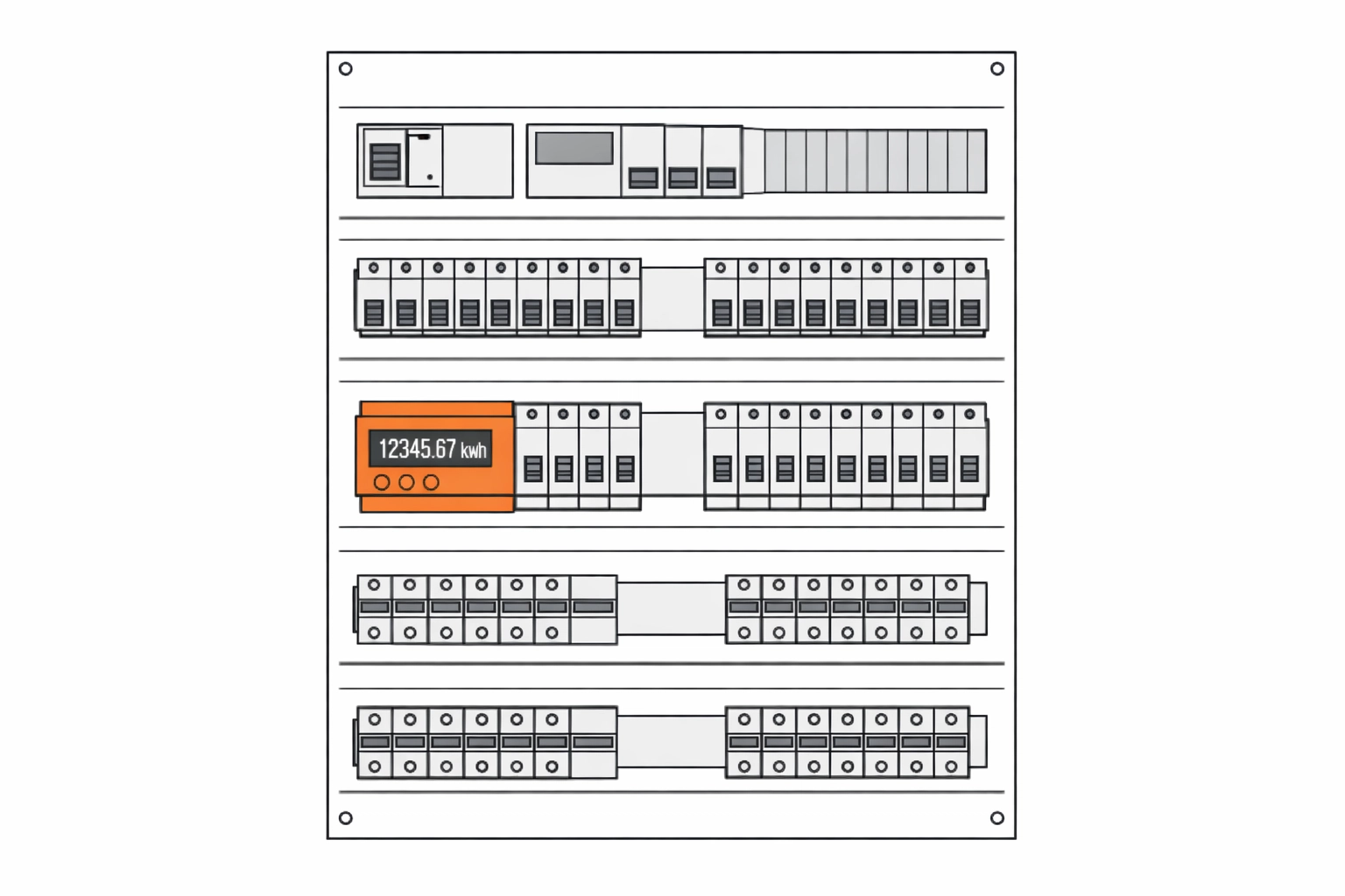 Moderner Elektro-Zählerkasten mit Sicherungen als Basis für Wallbox- und PV-Anlagen in Wien.