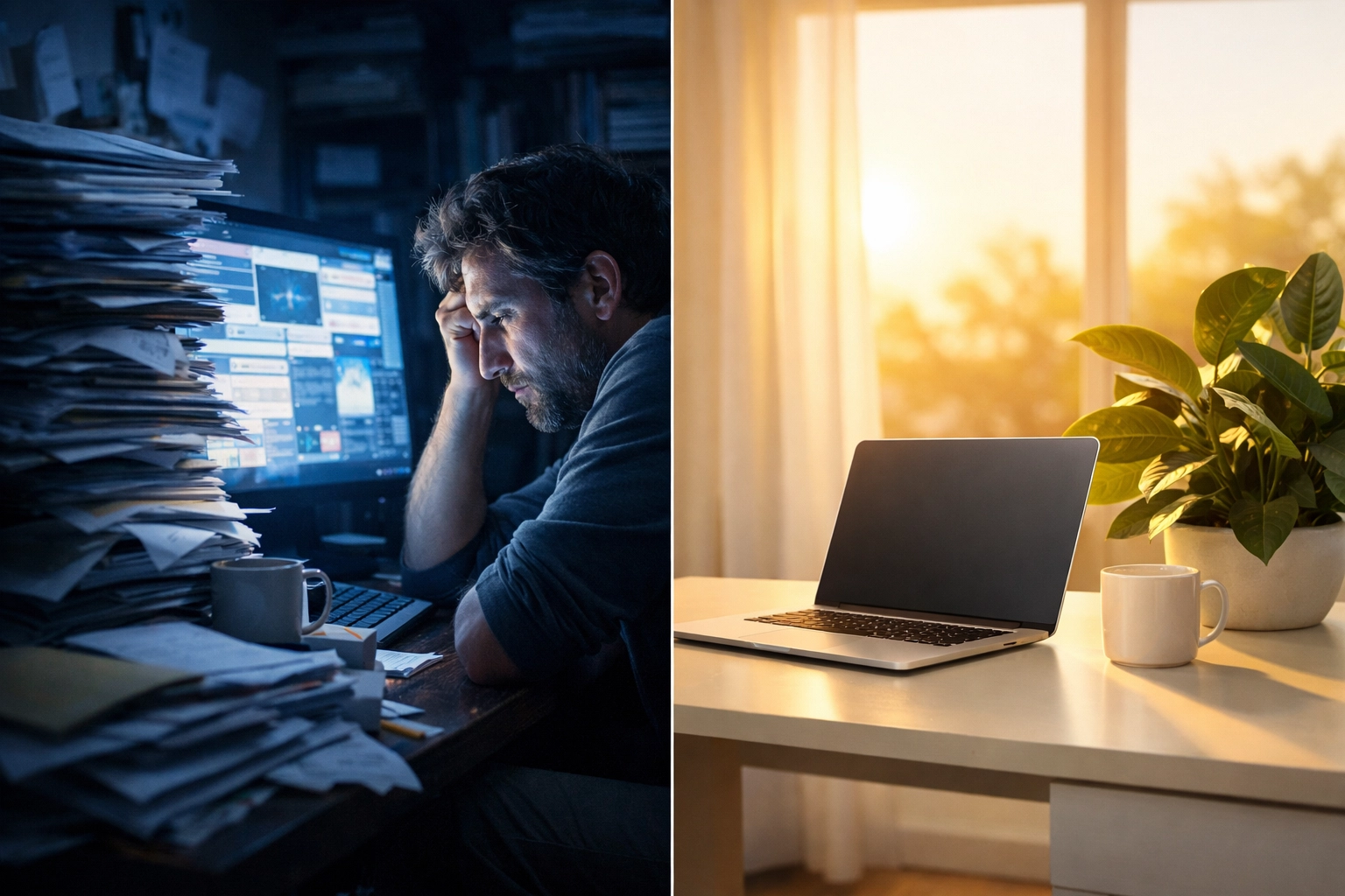 Transition from manual support chaos to efficient AI automation for business scaling.
