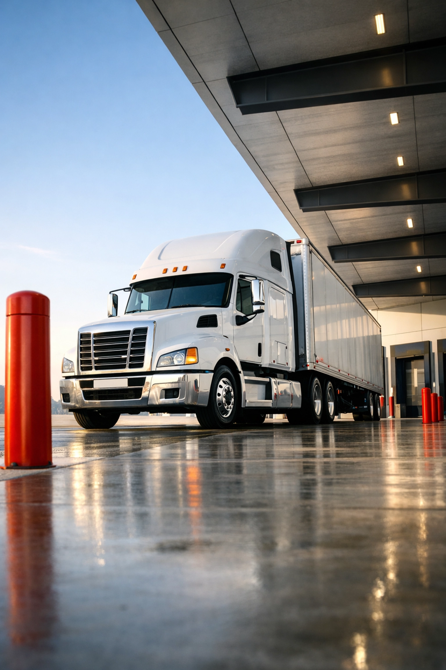 Professional distribution truck at a loading bay for Hertford and London retail logistics.