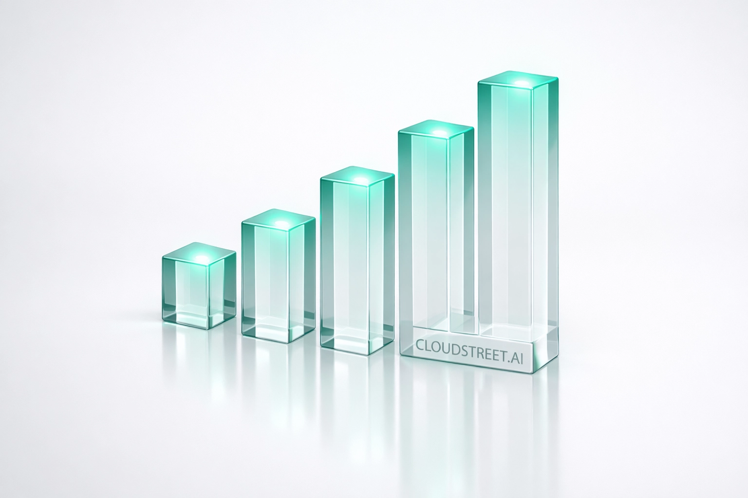 Growth chart of ascending pillars illustrating scaled ROI with Salesforce Commerce Cloud and Agentforce.