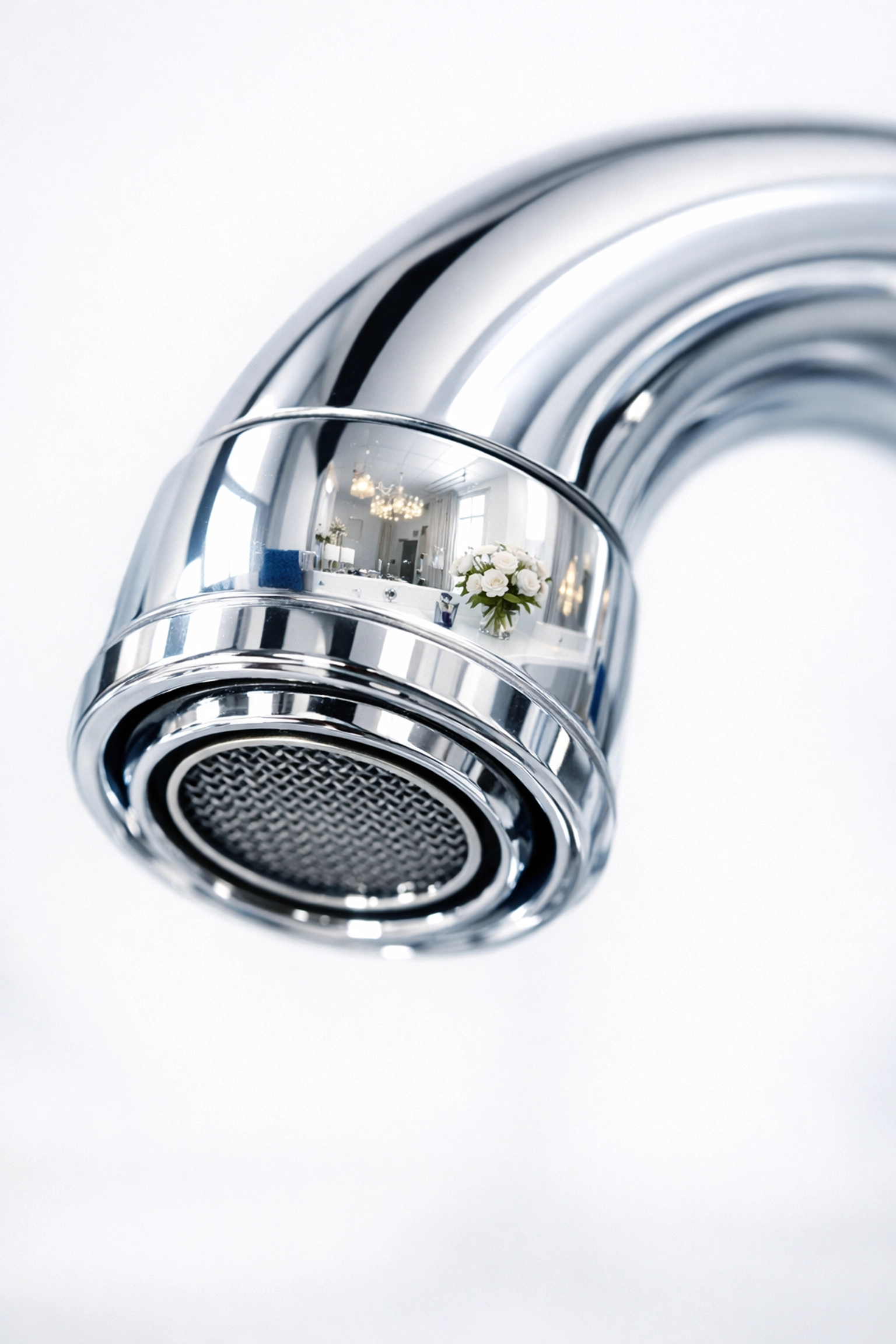 Close-up of a polished chrome fixture showing the precision of a Brookline luxury cleaning service.