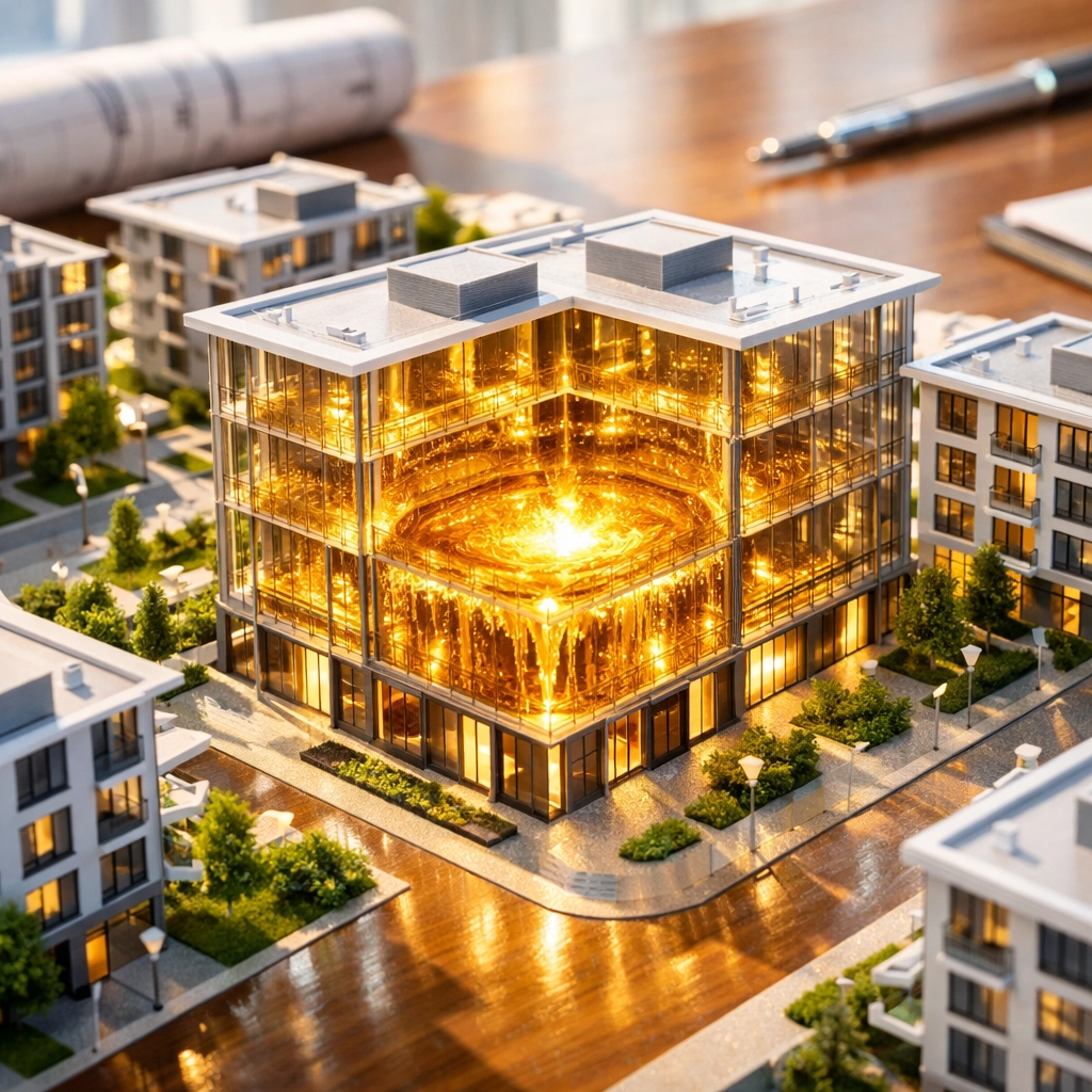 A residential complex model showing how ancillary revenue increases profit margins in property management.