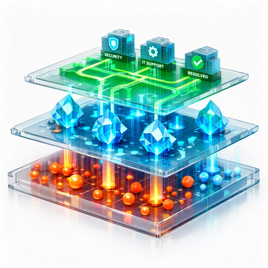 Autonomous incident routing system with AI agents organizing alerts into resolution pathways in ServiceNow