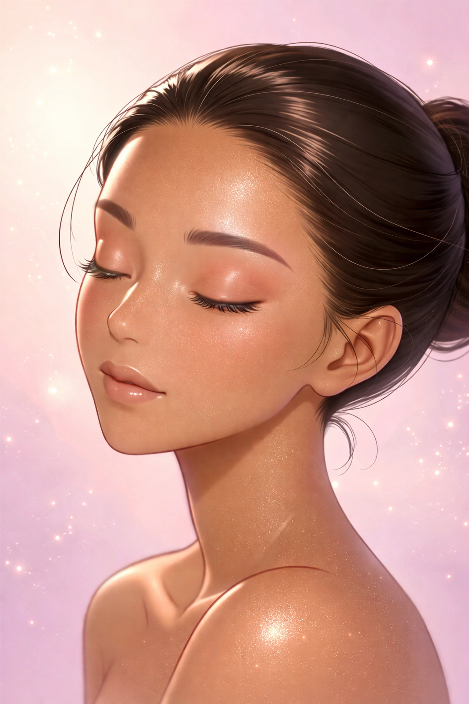 Close-up of a woman with healing brows after PMU removal, highlighting gentle aftercare and recovery