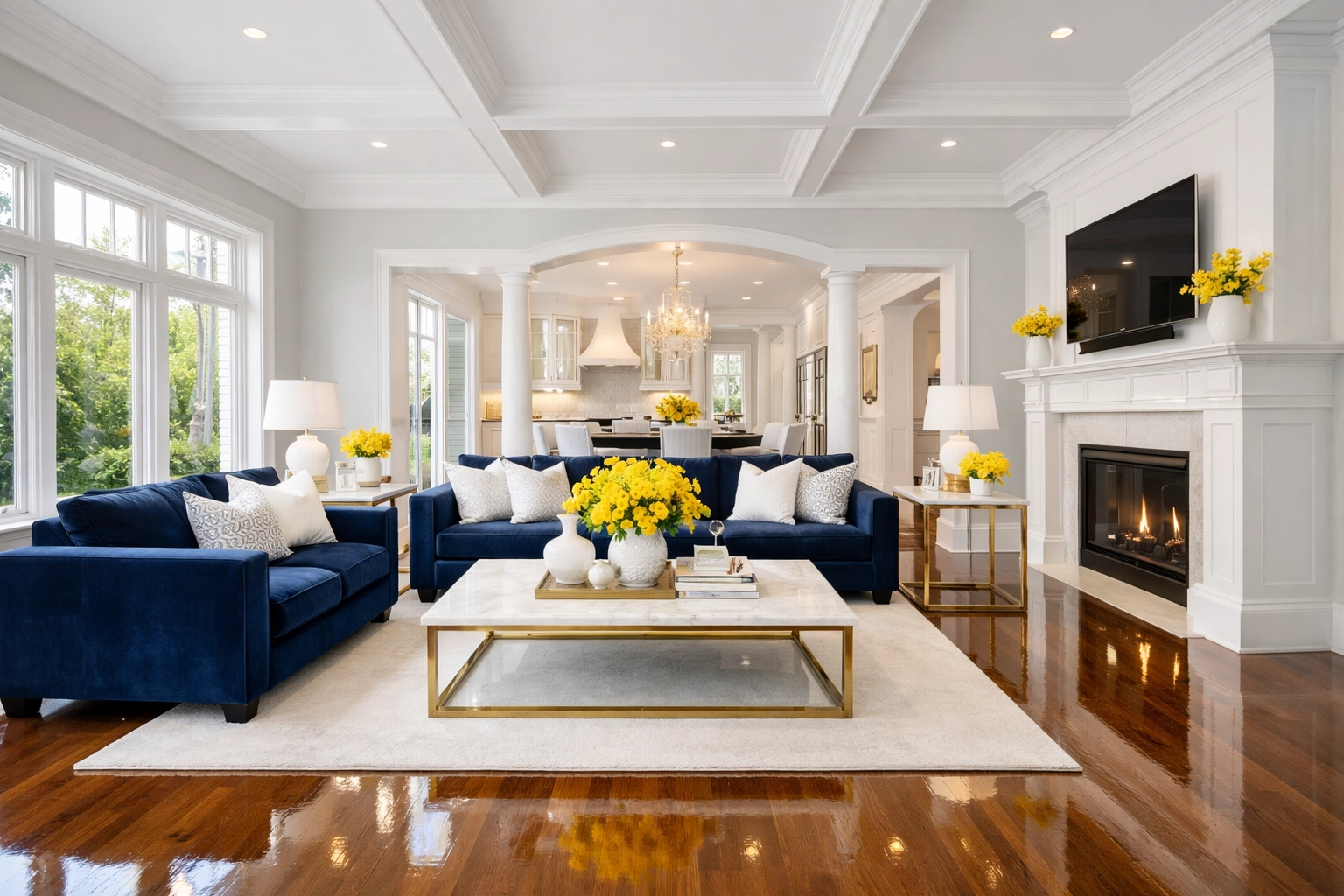 A pristine dust-free luxury home interior following a high-end post-construction cleaning MA mission.
