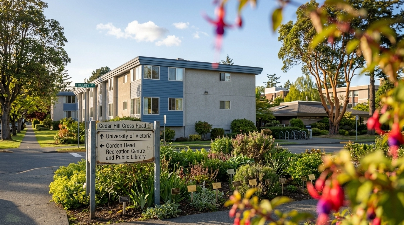 Gordon Head neighborhood streetscape near UVic