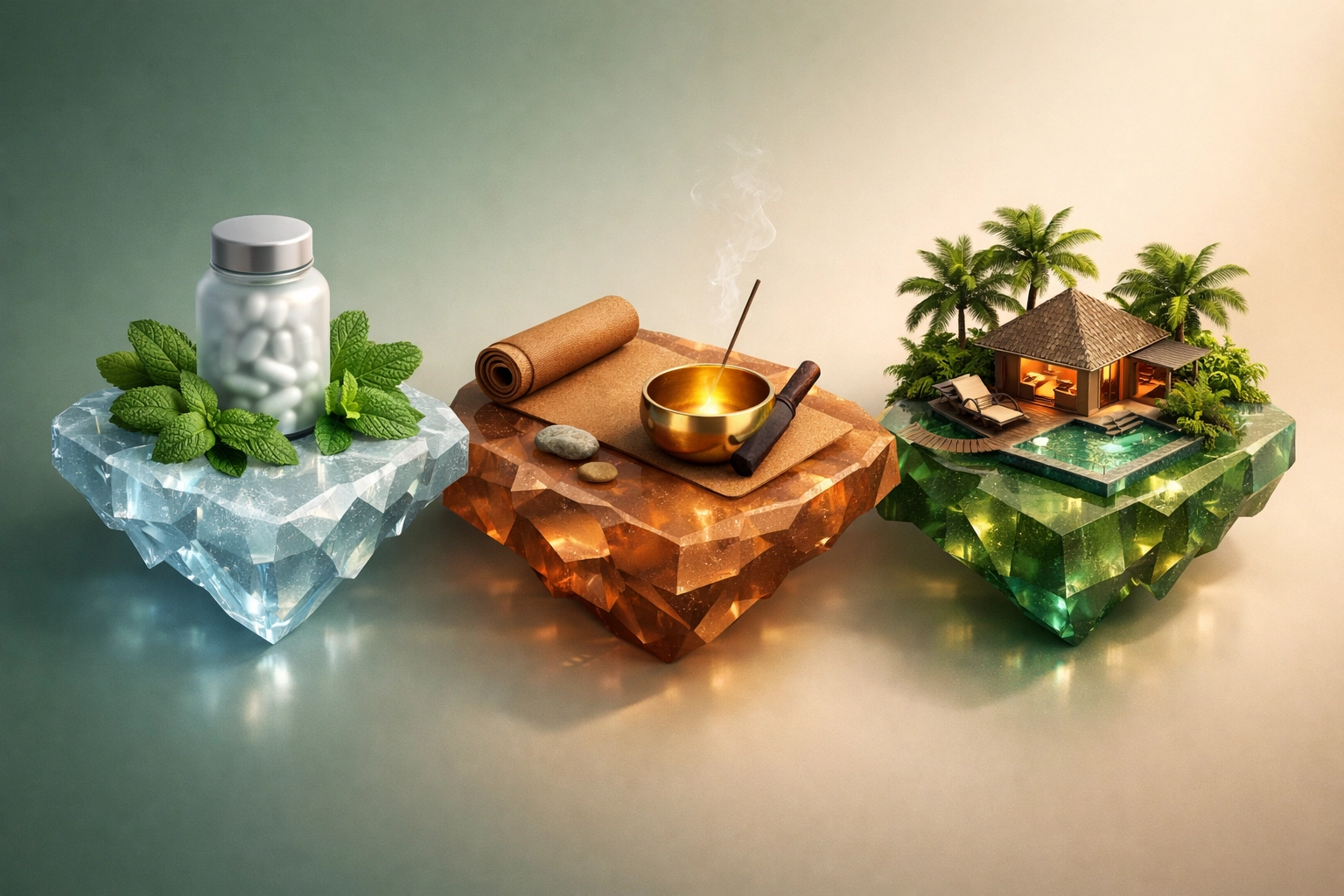 Visual of wellness products, services, and retreats illustrating segmented PPC campaign account structures.