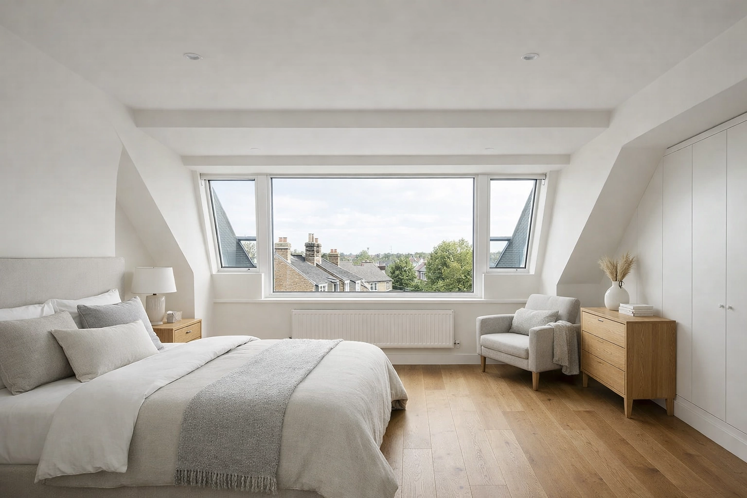 Modern London loft conversion with integrated structural engineering and architectural design.