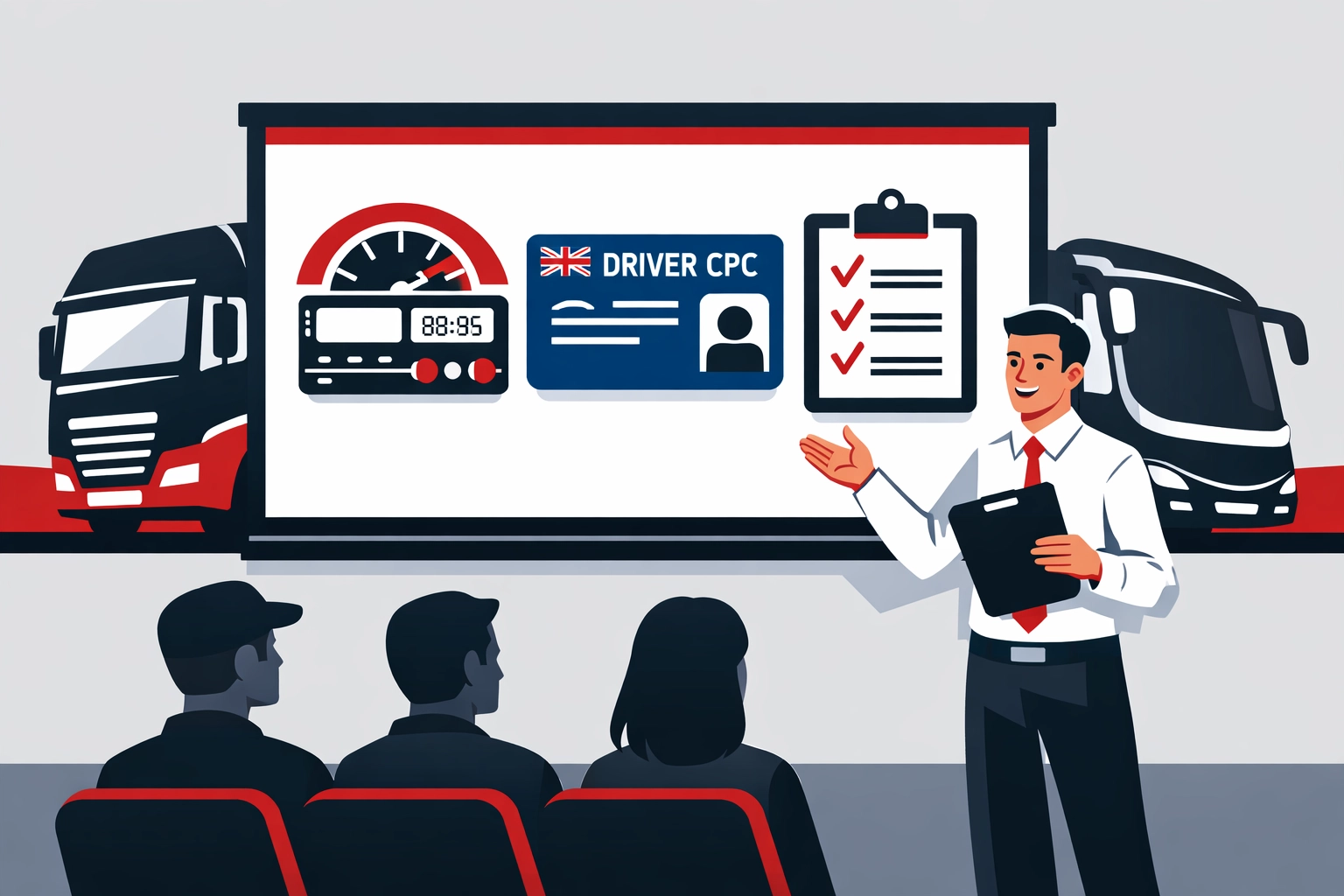 In-house Driver CPC training session covering UK HGV and UK coach compliance