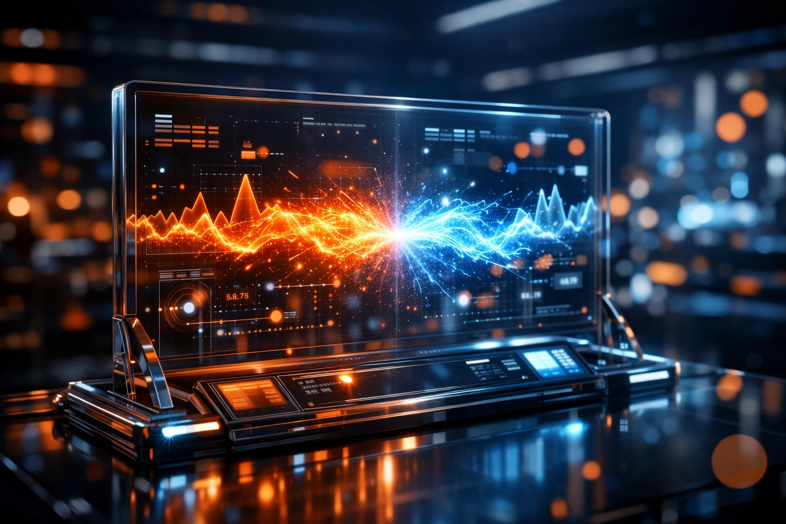 Digital dashboard showing Florida Panthers and Calgary Flames NHL betting analytics and forecast data.