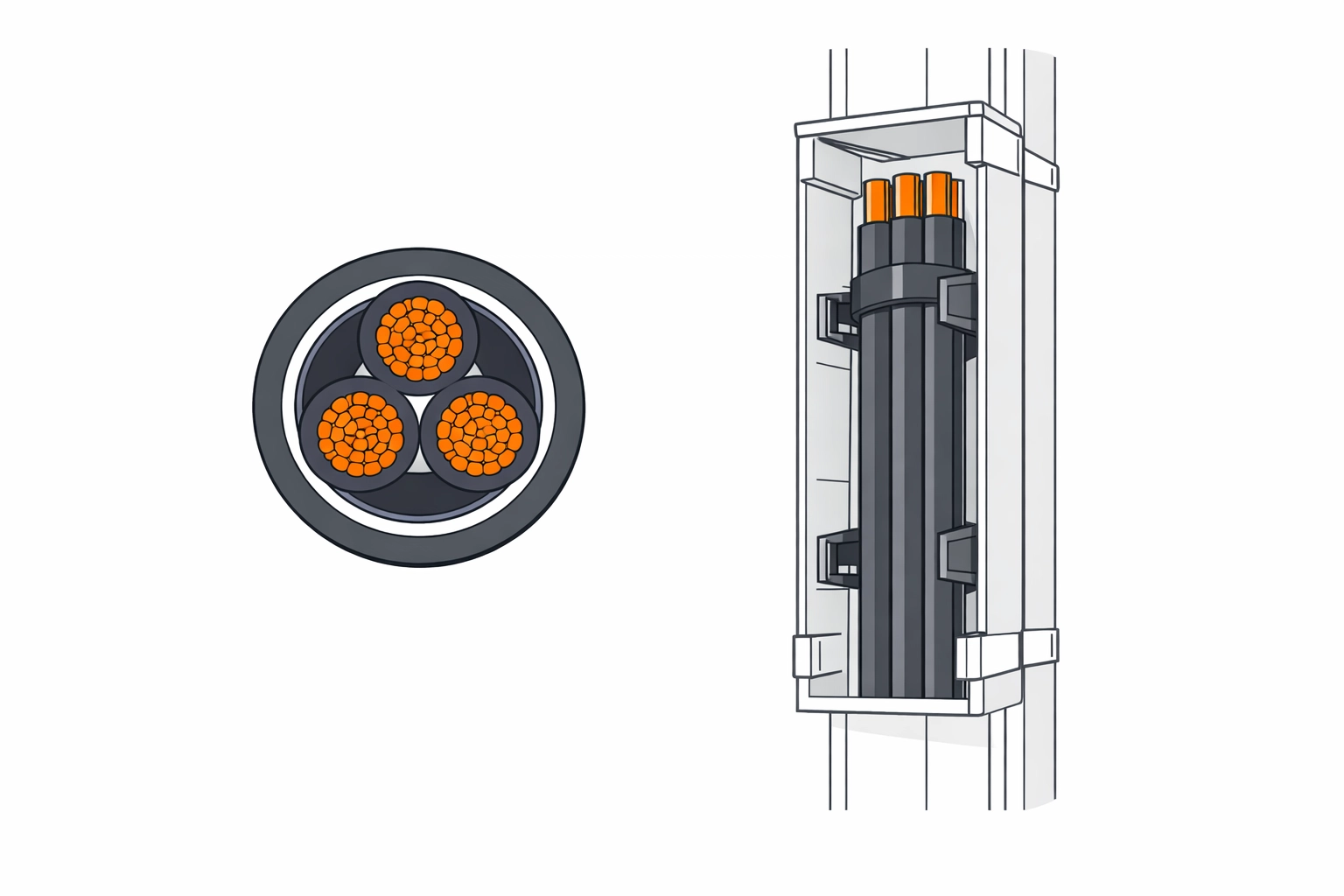 Sicherer Kabelquerschnitt und Steigleitung für die E-Auto Ladestation in Wien.