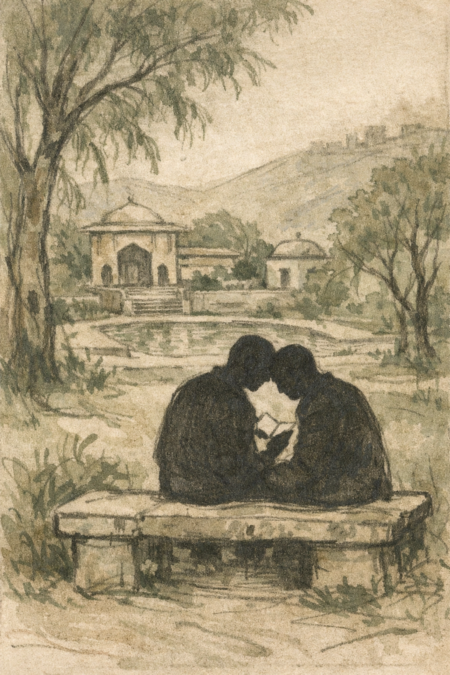 Gay lovers meet secretly in Babur Gardens Kabul sharing poetry before war separates them