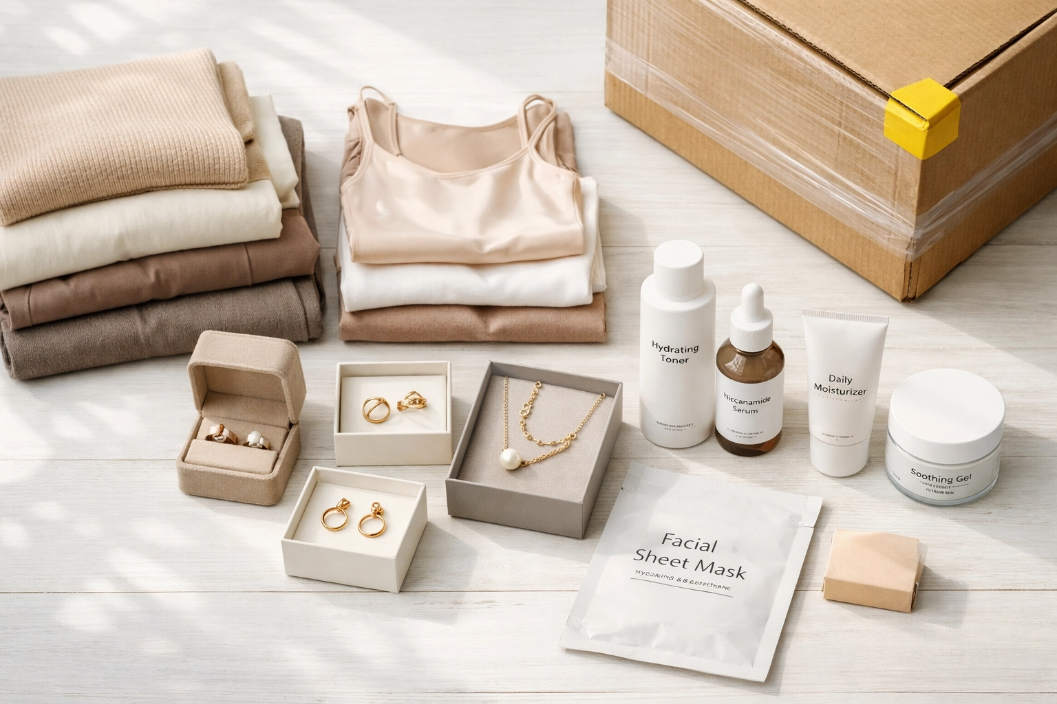 Popular USA wholesale products including clothing, jewelry, K-beauty, and liquidation pallets