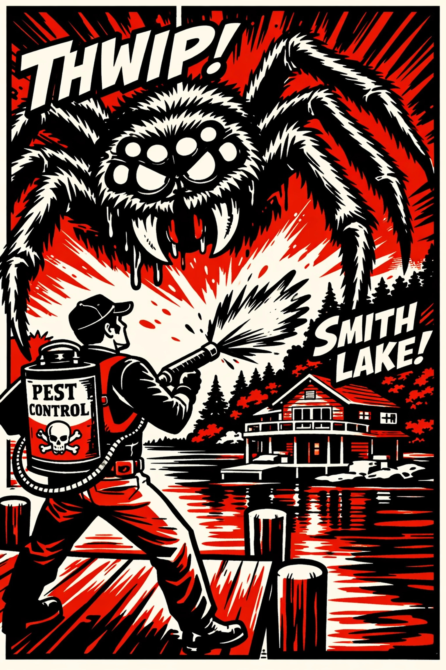 Local Arley AL pest control technician protecting a Smith Lake home from spiders and insects.