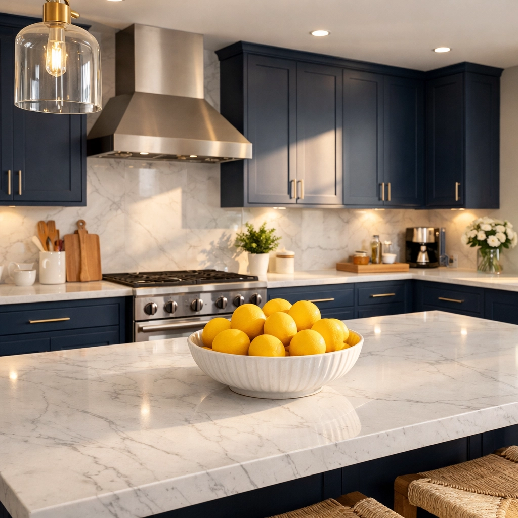 Sparkling modern kitchen in Bourne after a professional weekly house cleaning service.