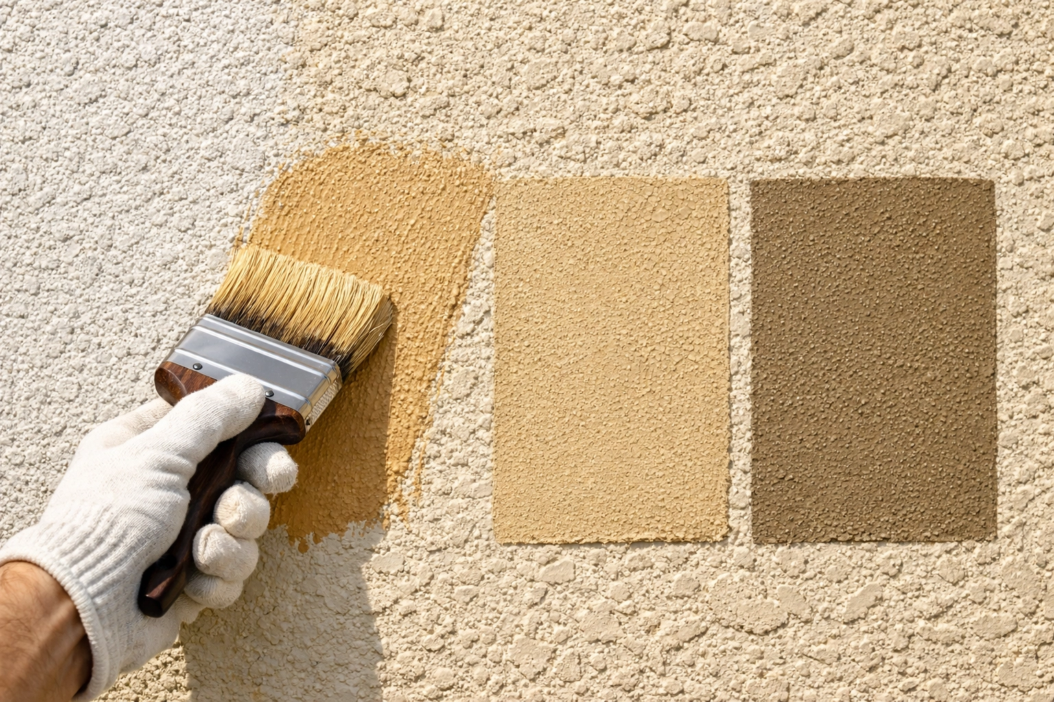 Expert exterior painting on a textured stucco wall as part of an Orlando home remodeling project.