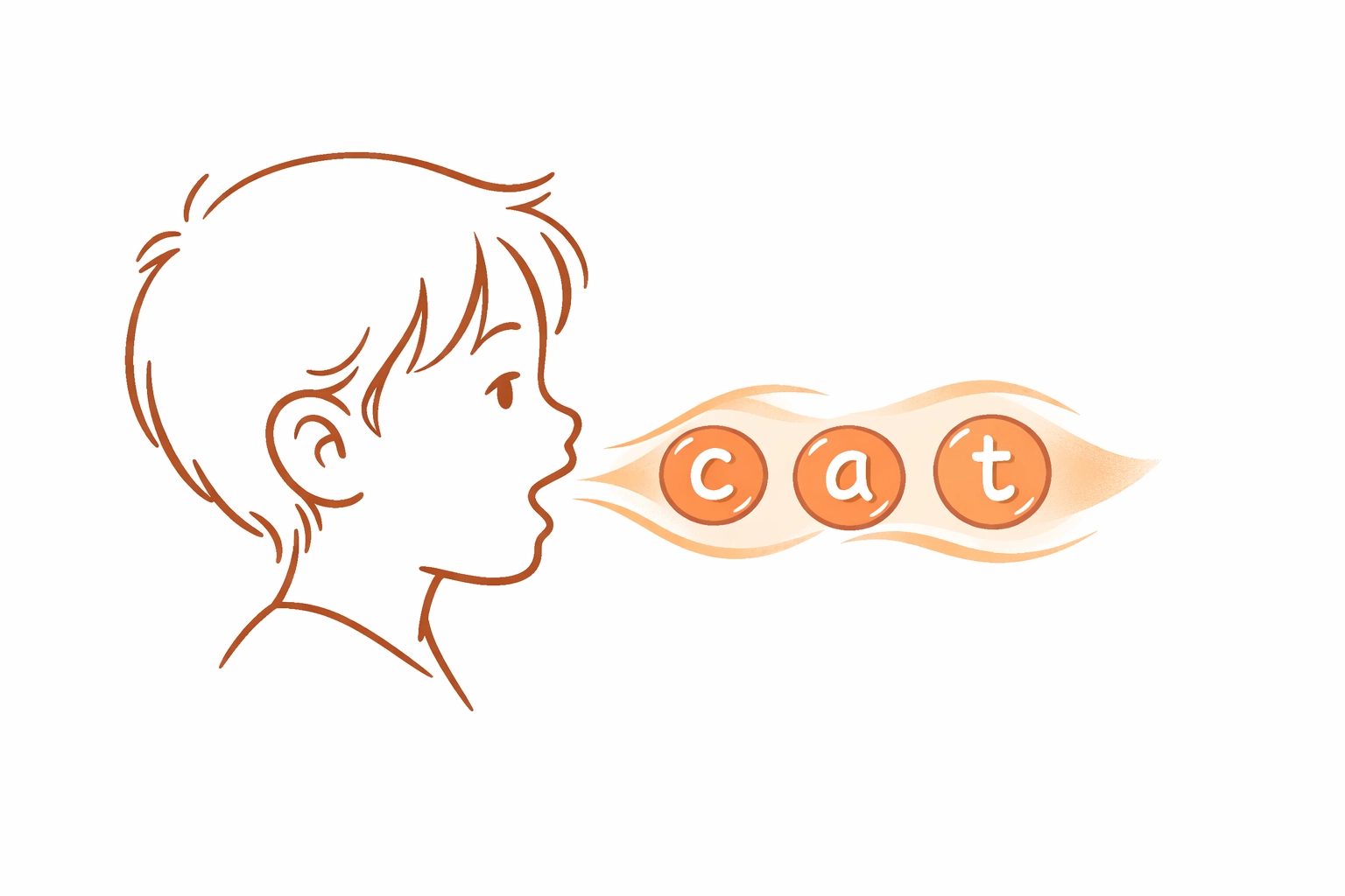 Child practicing phonological awareness by breaking words into individual sounds