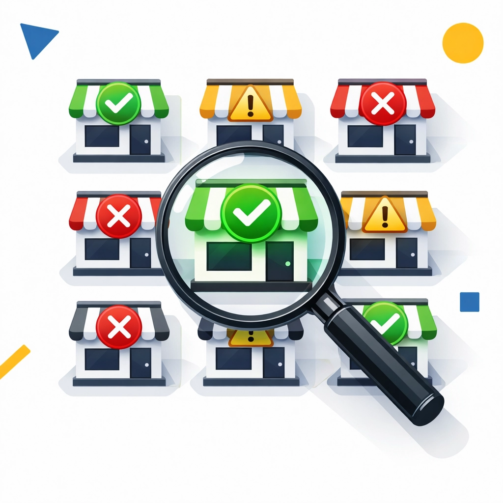 Location approval status monitoring showing verified and disapproved business locations