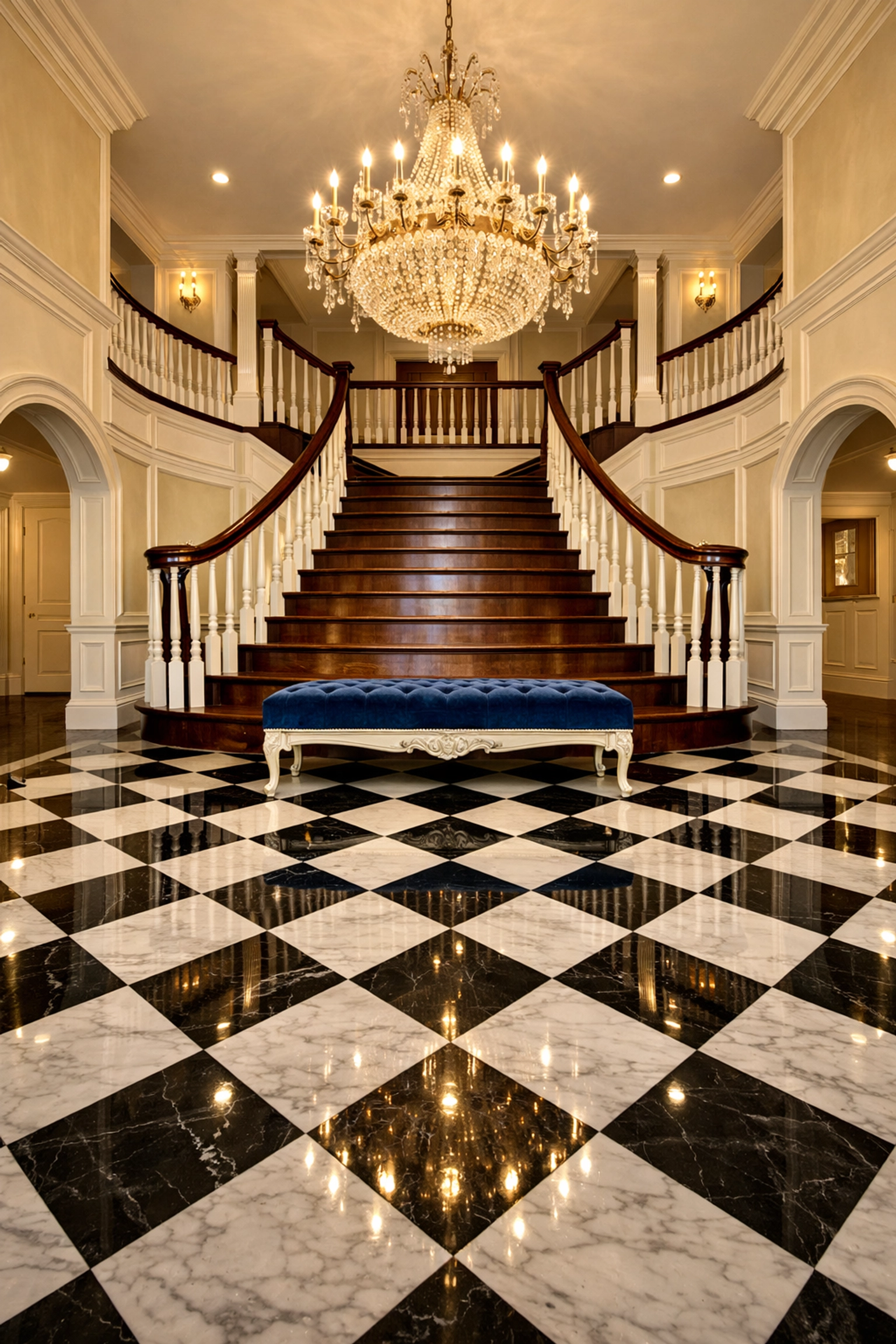 Pristine foyer in a Weston home near Case Estates after expert luxury house cleaning.