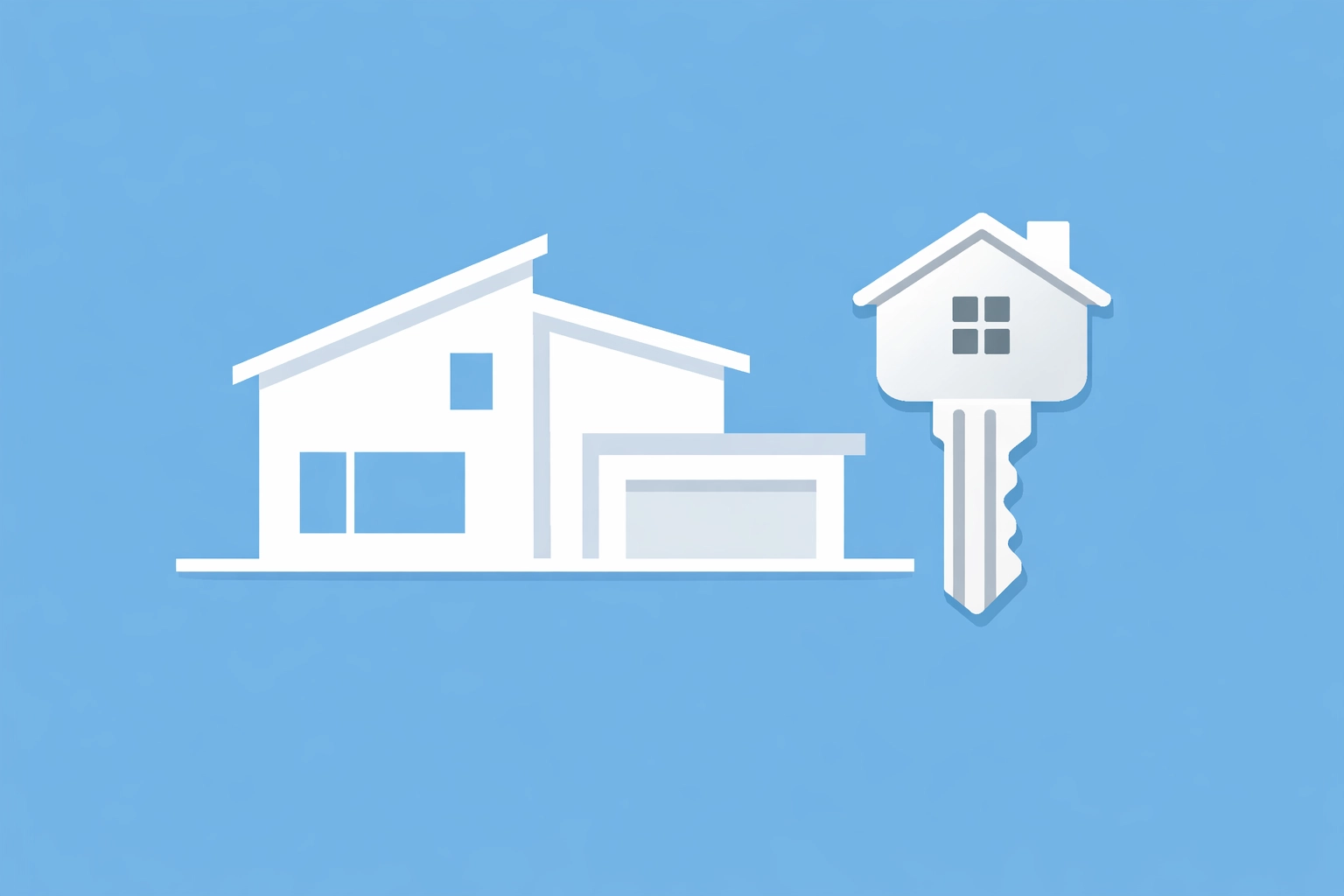 Llaves de vivienda y silueta de casa nueva tras reparar el crédito hipotecario.