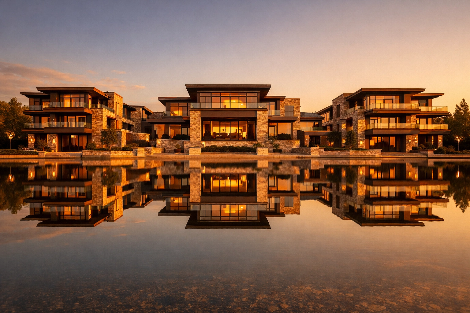 Modern residential property representing stable recurring management fee revenue for a rent roll valuation.