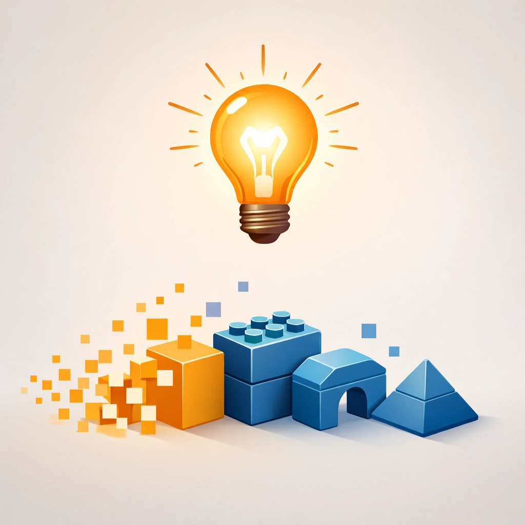 Building blocks representing creativity and purpose for Christian families