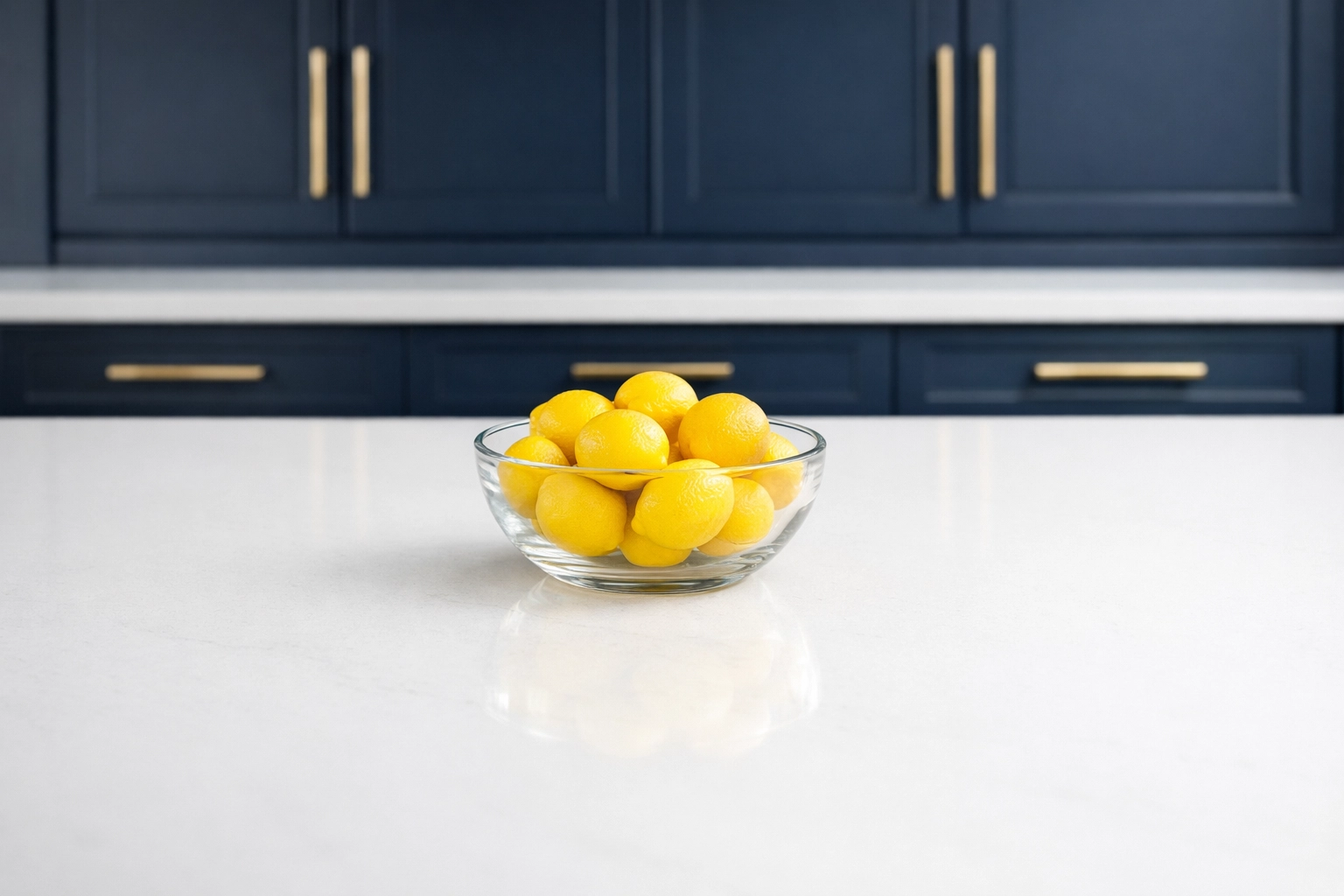 Modern clean kitchen island highlighting the psychology of clean living and bi-weekly house cleaning results.