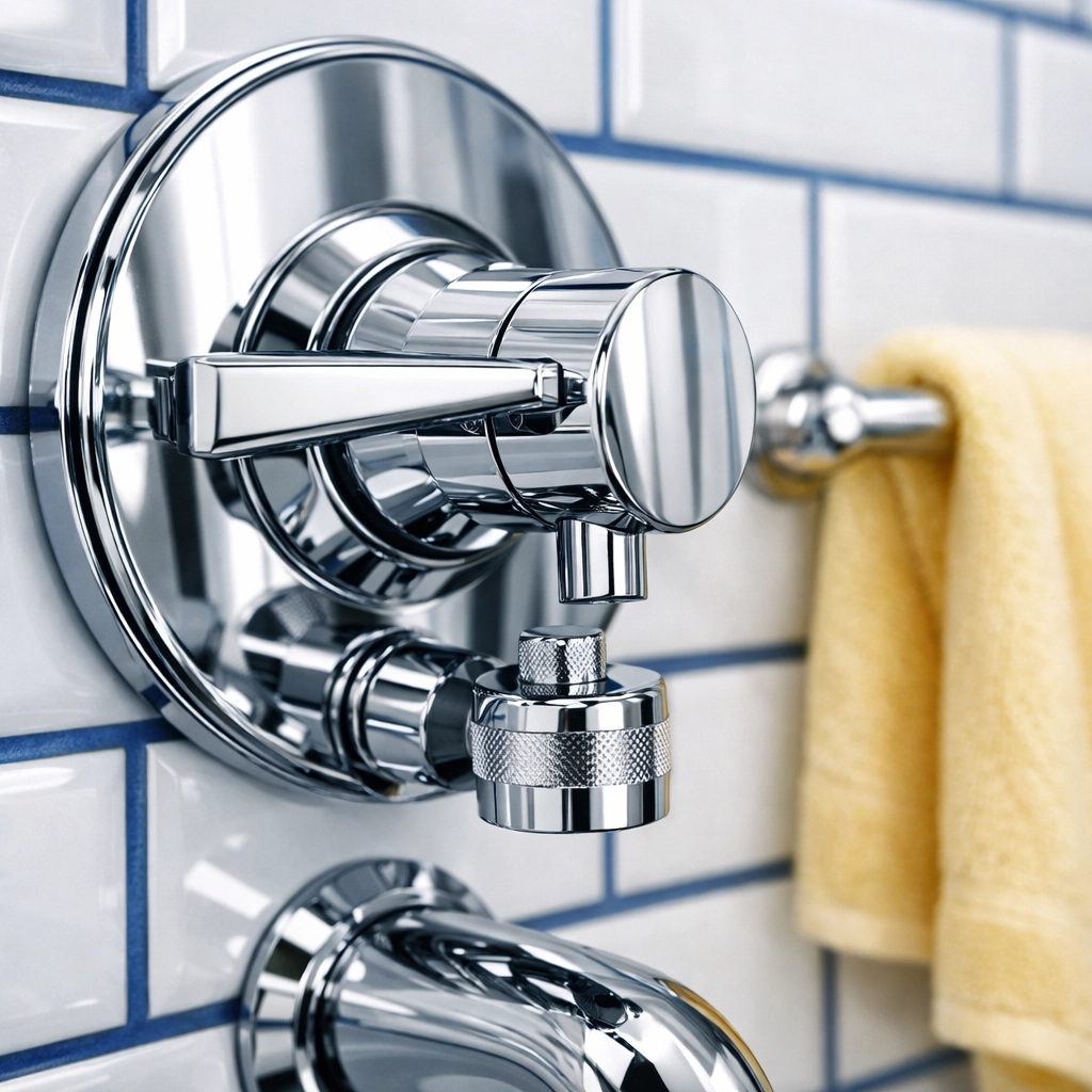 Professional cleaners in Leominster MA detail-cleaning high-touch bathroom fixtures and tiles.