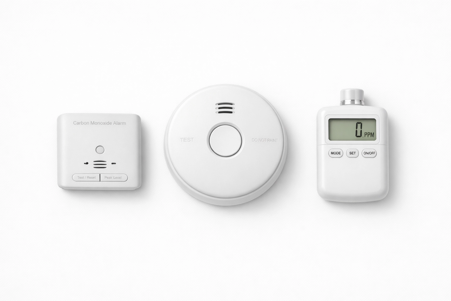 Modern safety compliance equipment for London rental properties including smoke and CO alarms