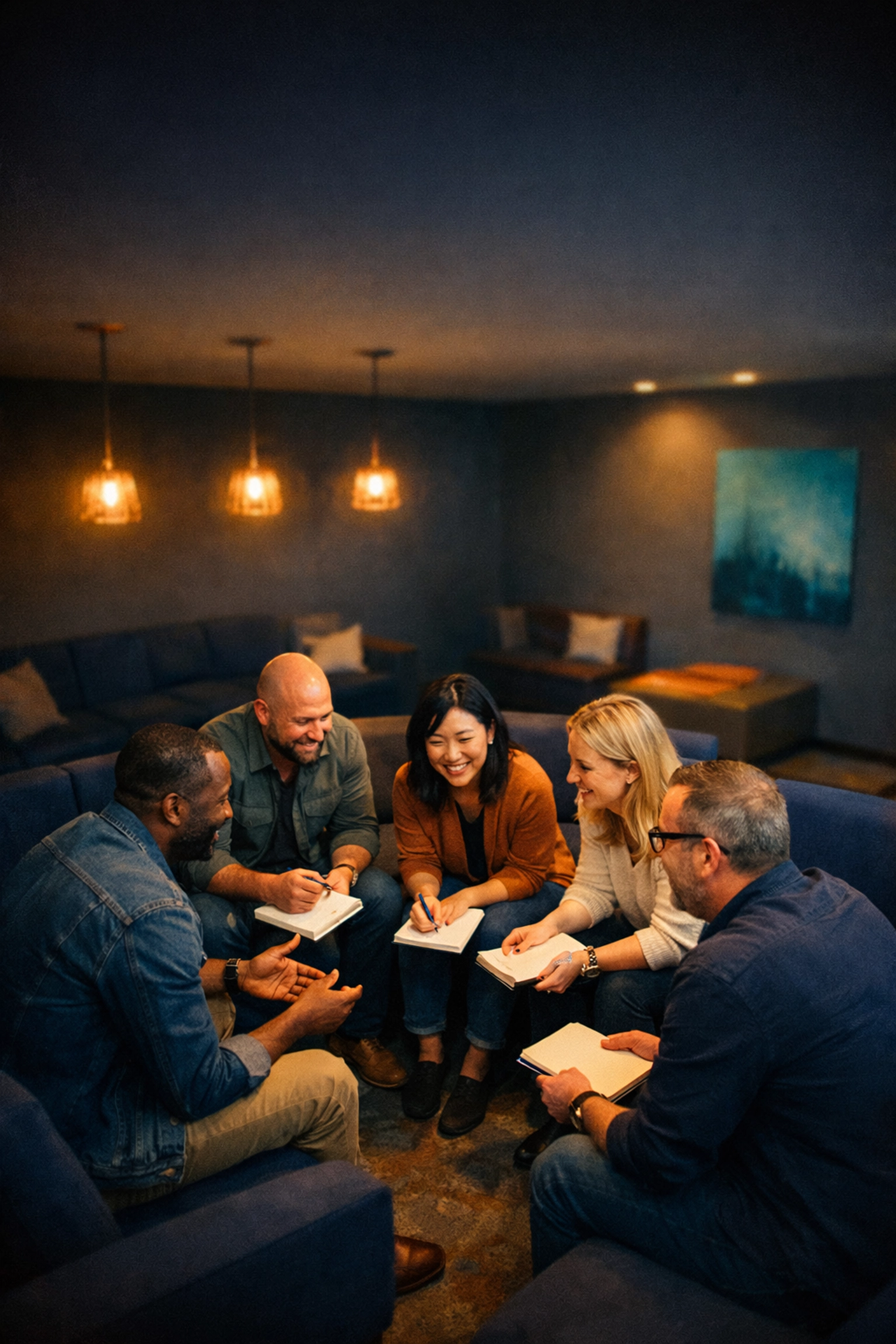 Ministry leaders gathering in circle for authentic church community discussion