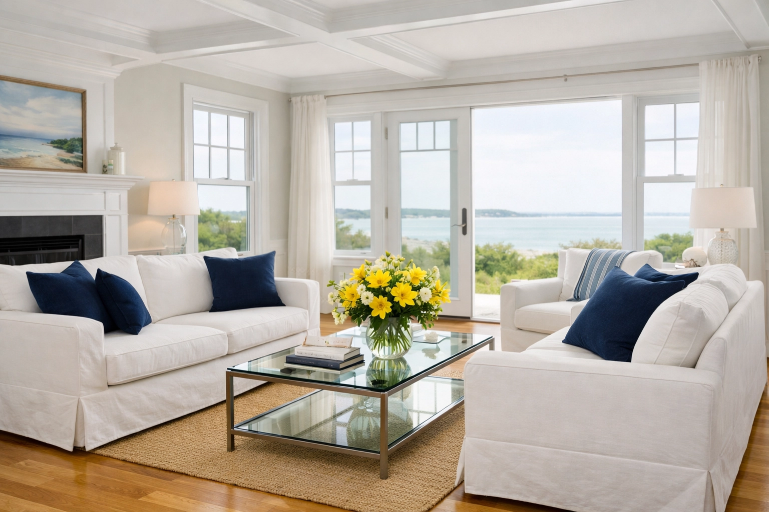 A spotless living room in Orleans showing the results of regular weekly house cleaning.