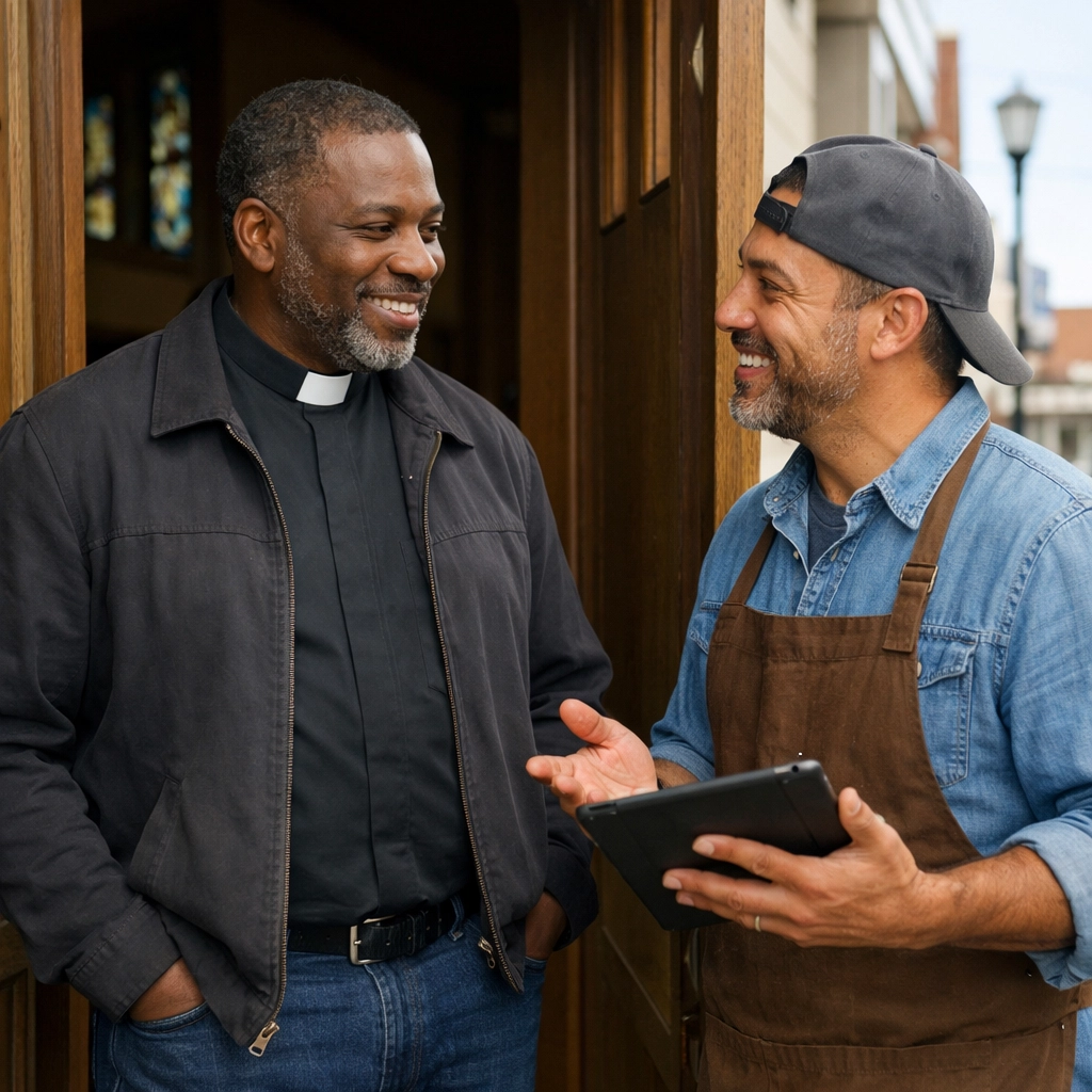 Church pastor and business owner partnering for faith-based community development
