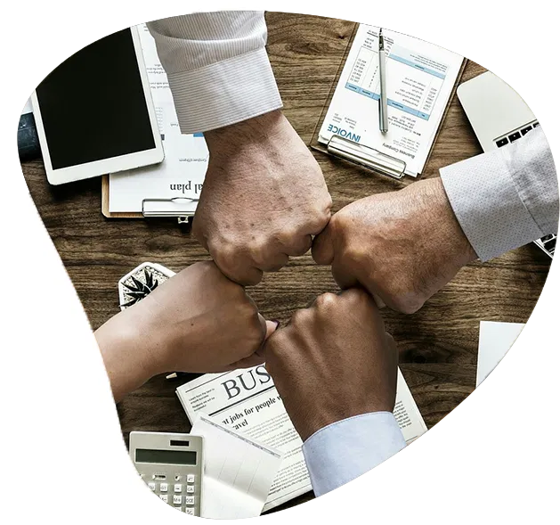 Collaborative teamwork building digital growth