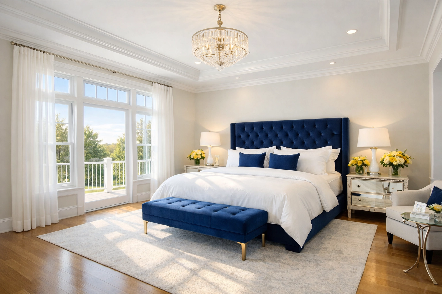 A spotless, dust-free bedroom following professional post construction cleaning Milford for better air quality.