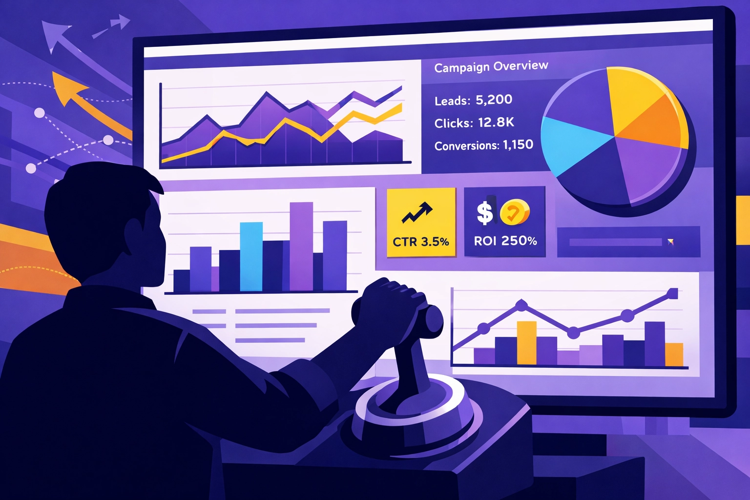 Self-serve demand side platform dashboard showing real-time campaign control and transparency