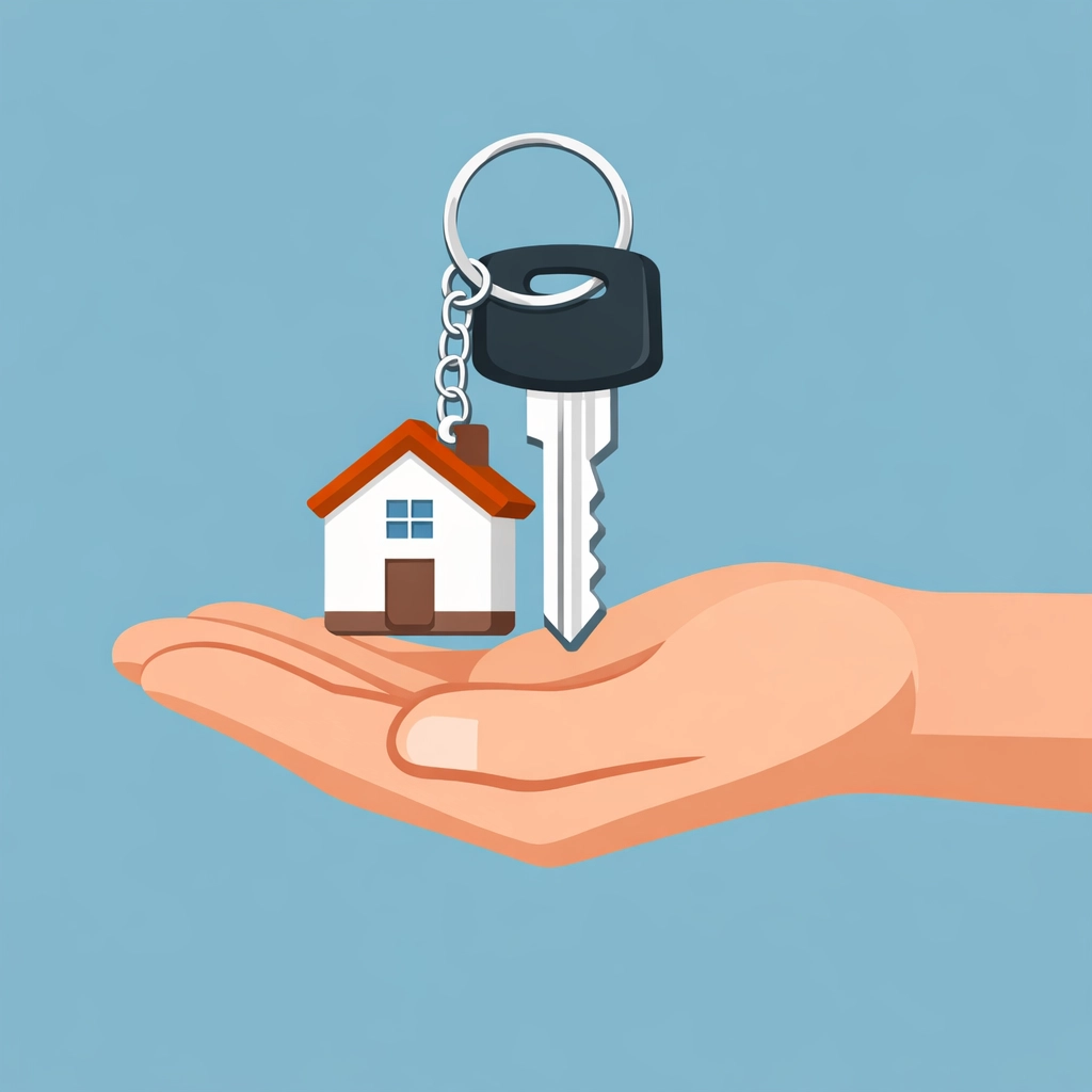 Llave de casa nueva tras mejorar el puntaje de credito para comprar casa con exito.