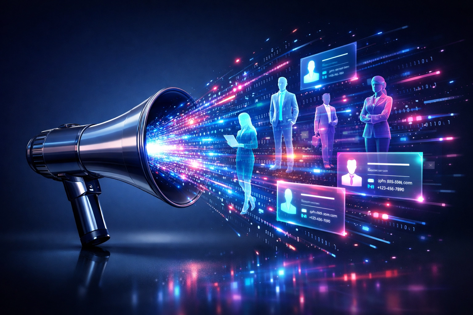 Digitales Megaphon wandelt Datenströme in hochwertige B2B-Leads für KI-Marketing um.