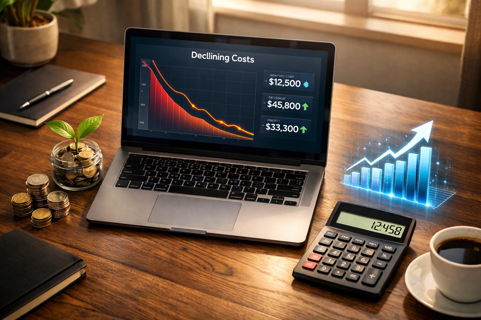Merchant workspace dashboard displaying cost savings from switching to Larecoin crypto payments
