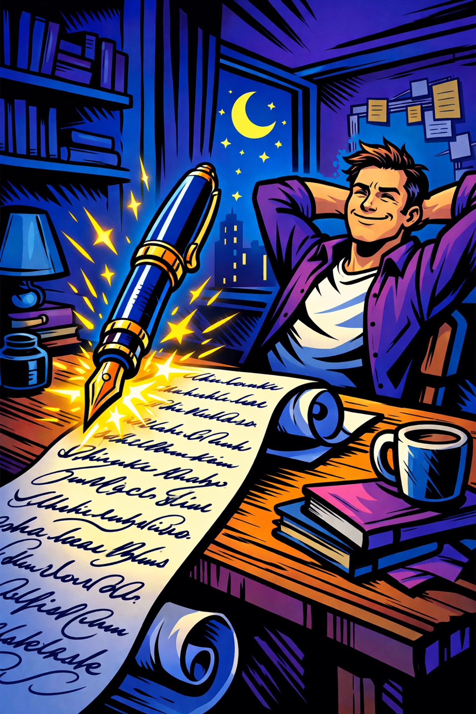 AI virtual assistant for business drafting content as a writer relaxes, speeding up first drafts