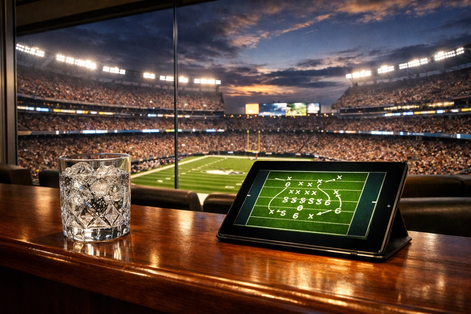 The Ultimate Guide to Super Bowl Branding Blitz Tactics: Everything You Need to Succeed in High-Stakes Marketing View from a luxury VIP stadium suite overlooking a game, illustrating professional executive hosting and hospitality.