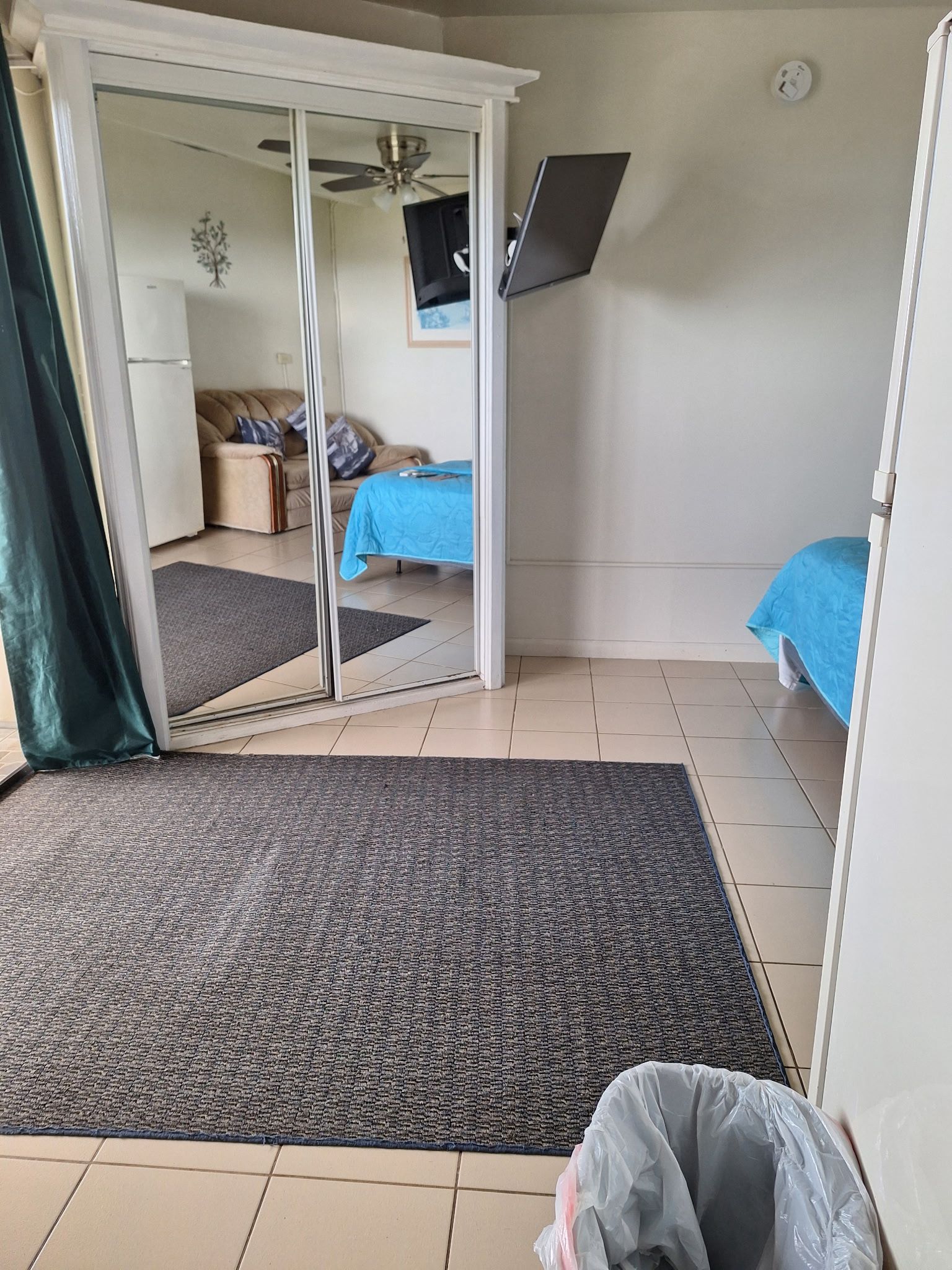 Studio Interior with Blue Linens