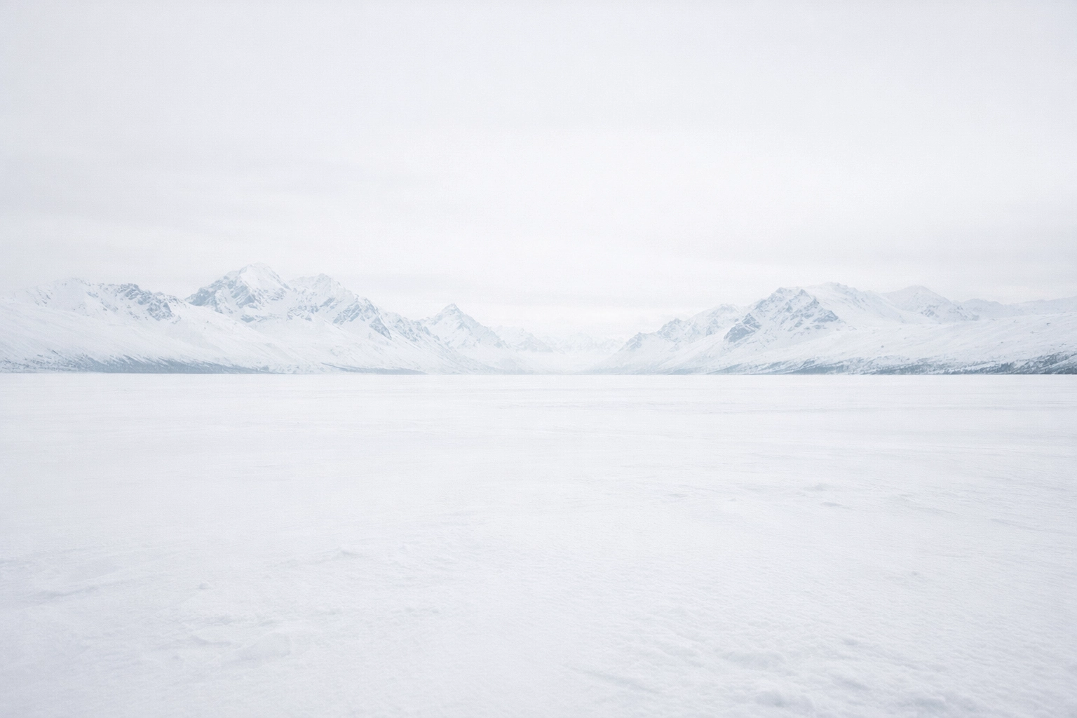 Vast snow-covered Alaska wilderness in winter, showing the remote territory Russia struggled to maintain in 1860s