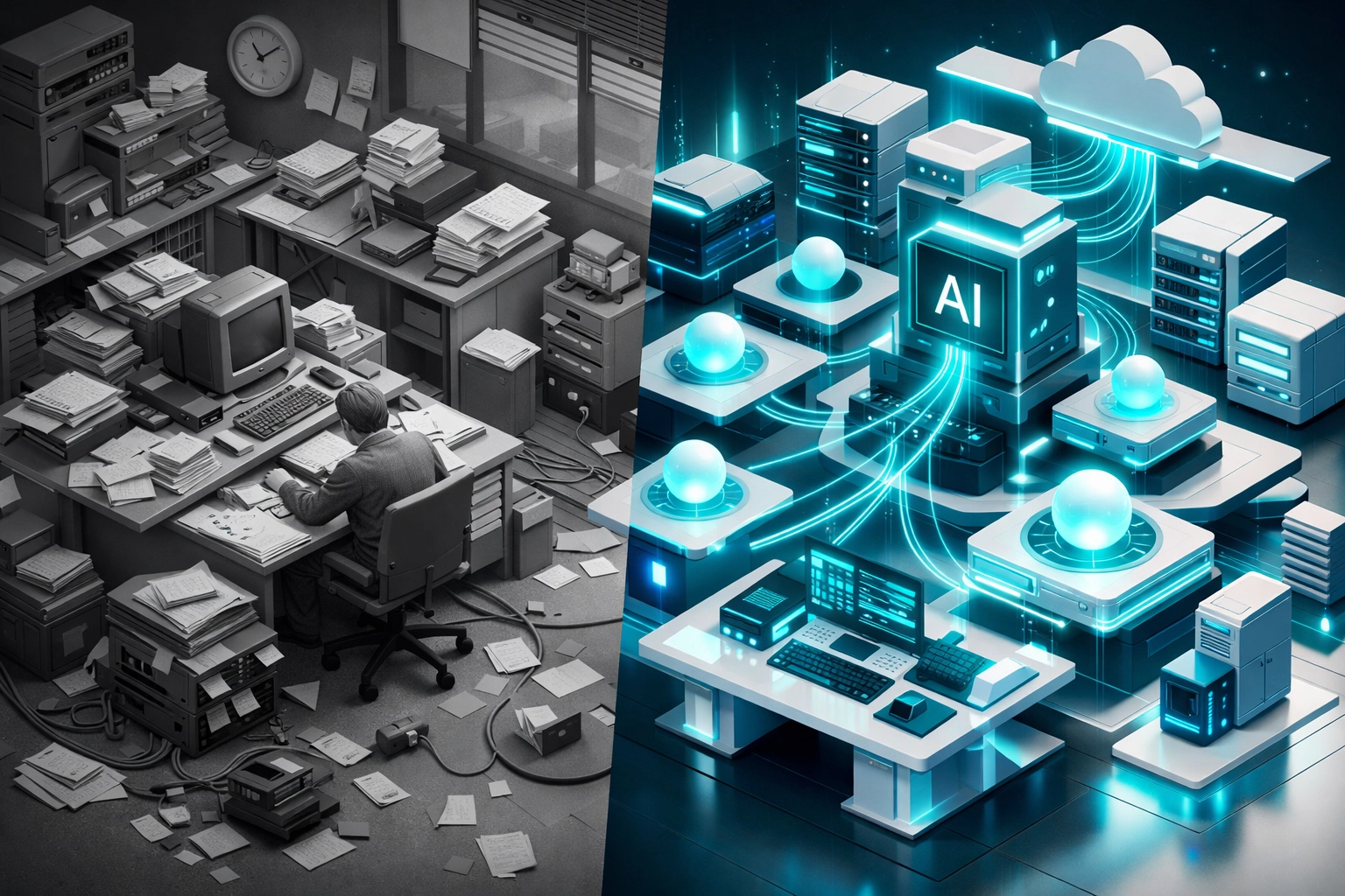 Comparison of manual ITAM processes versus AI-powered ServiceNow automation